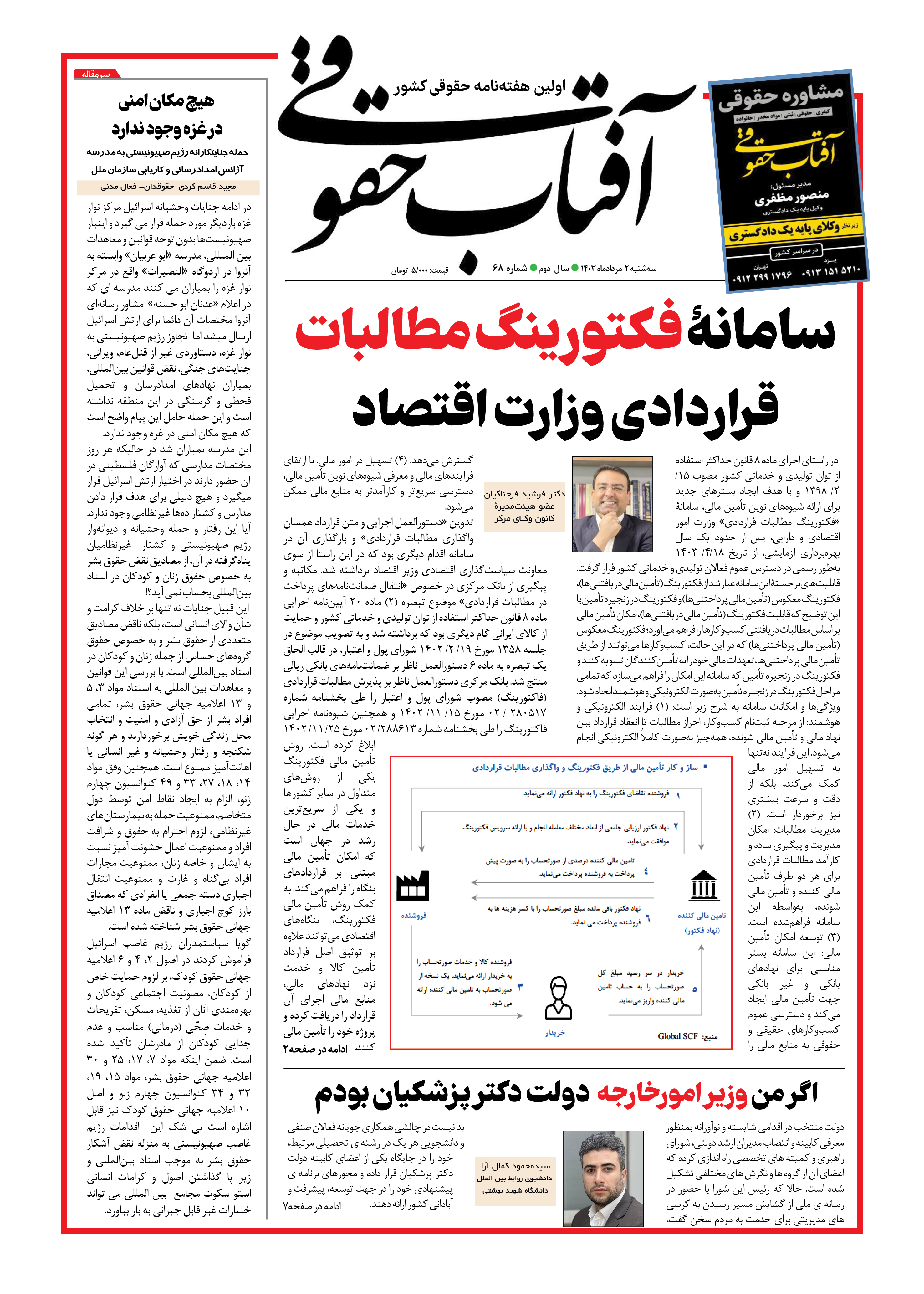 روزنامه آفتاب حقوقی